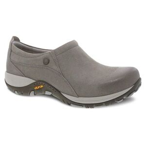 Dansko Patti Waterproof Ladies Tennis Shoe Casual Slip On Taupe Burnished Suede‎